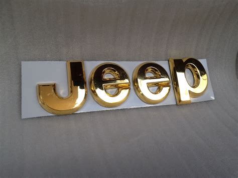 JEEP 3D LETTERS EMBLEM BADGE GOLD CHEROKEE WRANGLER COMPASS - Evolution GT