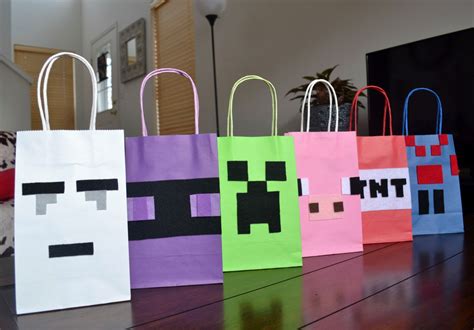 Minecraft Favor Bags Set Of Minecraft Inspired Minecraft Party