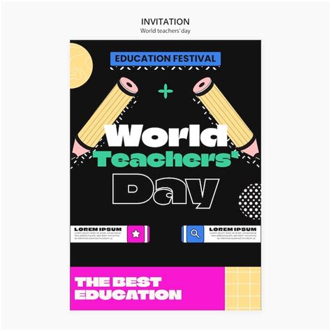 Free Psd World Teacher S Day Invitation Template