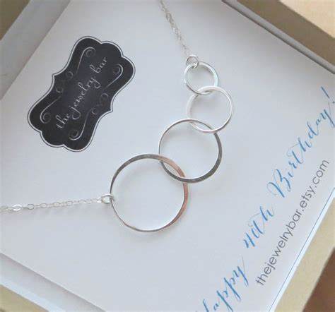 40th Birthday Gifts for Sister, Eternity Four Rings Necklace, Christmas ...