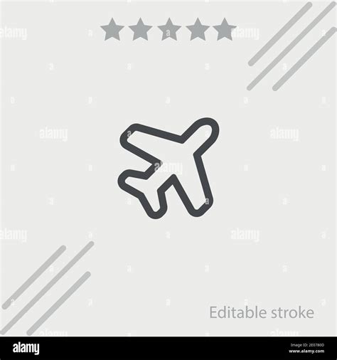 Airplane Outline Vector Icon Modern Simple Vector Illustration Stock