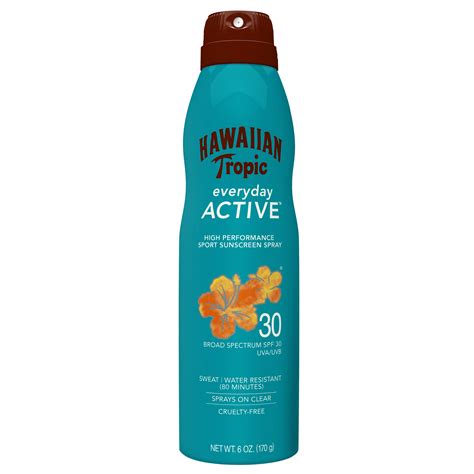 Hawaiian Tropic Everyday Active Clear Spray Sunscreen Spf Oz