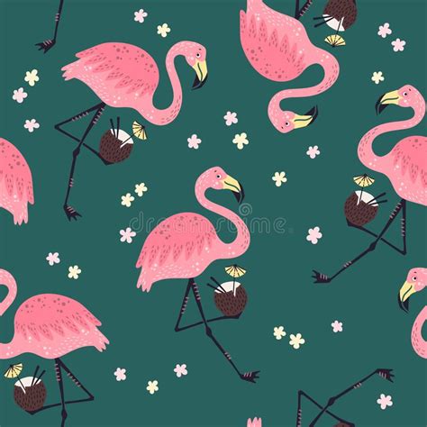 Flamingo Bonito Do Vetor Flores Teste Padr o Sem Emenda Ilustração