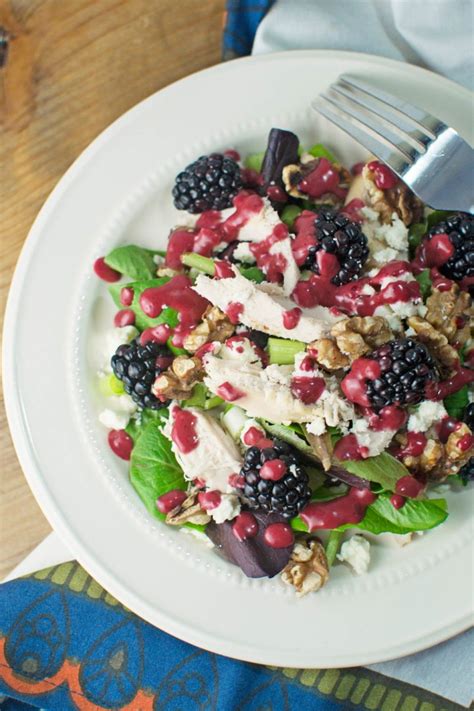 Blackberry Balsamic Vinaigrette With Chicken Feta Salad Little Figgy Food