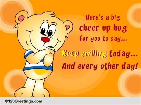 A Cheer Up Hug On Cheer Up Day Free Cheer Up Day Ecards Greeting