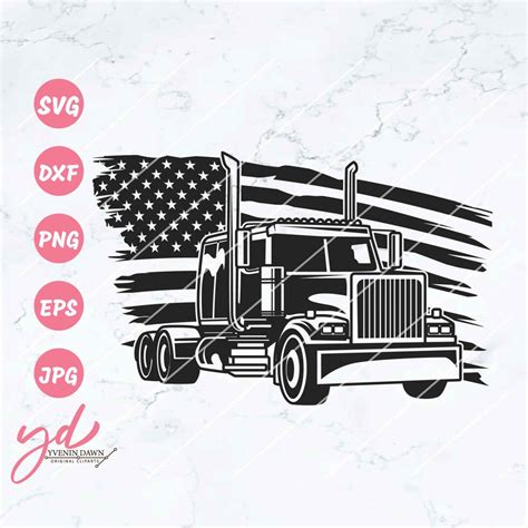 Us Semi Truck Svg Png Us Truck Svg Big Truck Svg Truck Driver Svg