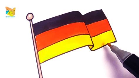 apprendre à dessiner le drapeau de l'allemagne - YouTube