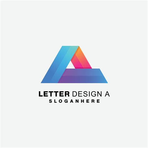 letter design a logo design gradient template 16701438 Vector Art at ...