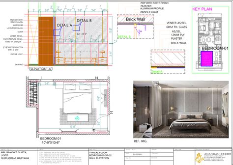 bedroom wall elevation autocad dwg  details