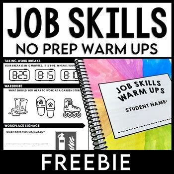 Job Skills Warm Up Life Skills Daily Work Freebie Tpt