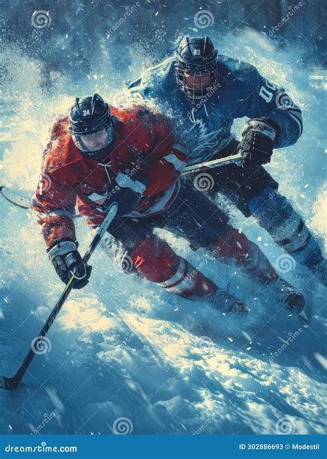 Ice Hockey Player Action Illustration Stock Illustration Illustration