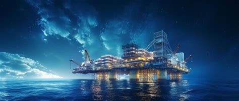 Premium AI Image | offshore construction platform for production oil ...