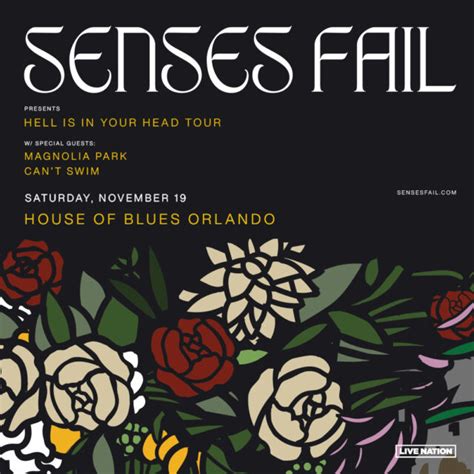 Giveaway Senses Fail W Magnolia Park At House Of Blues Orlando Nov