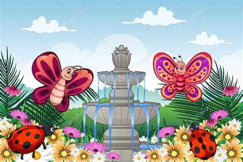 Garden with Cute Animals Stock Vector Image by ©artisticco #76512207