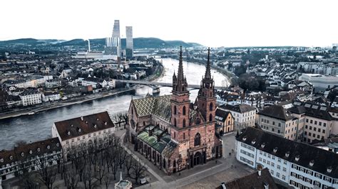 Bird Eyes View of Basel Minster in Basel in Switzerland · Free Stock Photo