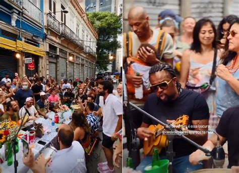 Humberto Carrão faz aniversário em roda de samba no Rio Chandelly Braz