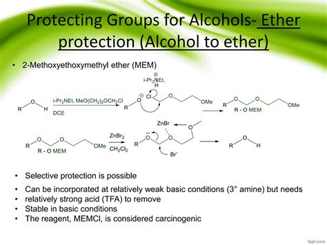 Protecting groups and their deprotection | PPTX
