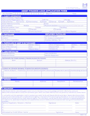 Finance Application Form Pdf Fill Online Printable Fillable Blank