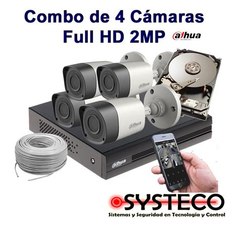 Kit Combo De Camaras Mp Full Hd Dahua Systeco Guatemala