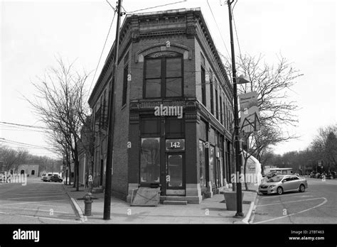 Timeless Corner Storefront In Black And White Urban Michigan Scene