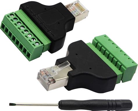 zdyCGTime Lot de 2 connecteurs RJ45 mâles vers 8 P 8 C Femelles à