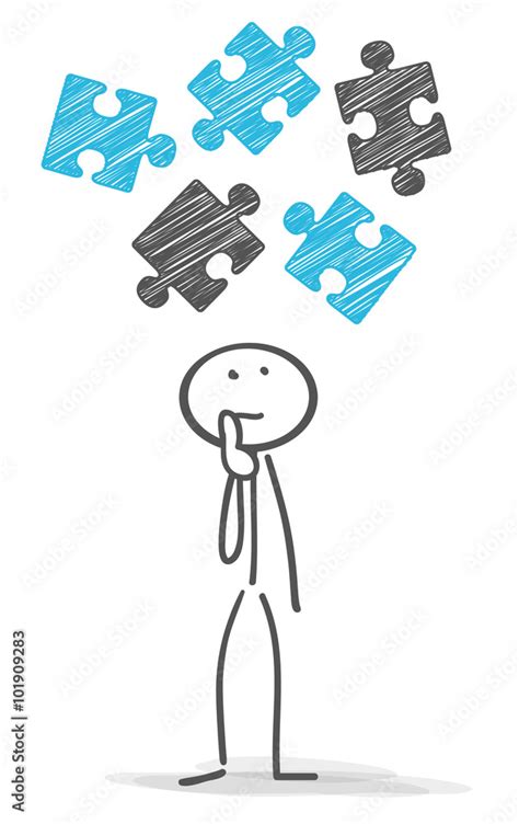 Stickman Puzzle Vector De Stock Adobe Stock