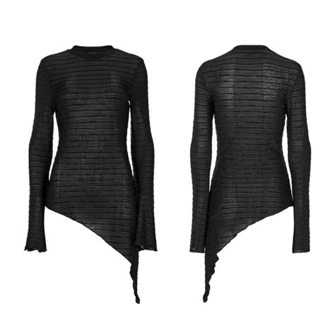 Asymmetrisches Punk Rave Shirt Boudoir Noir