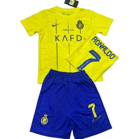 Conjunto De Time Al Nassr Infantil CR7 Cristiano Ronaldo Personalizado