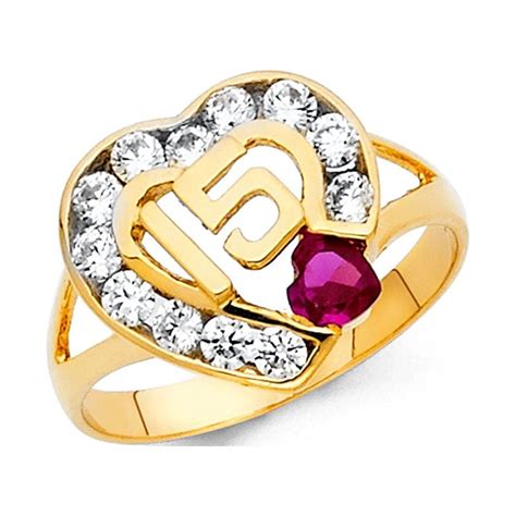 FB Jewels 14K White Yellow And Rose Three Color Gold Fifteen 15 Year