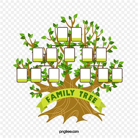 Family Tree PNG Transparent, Hand Drawn Green Family Relationship Tree ...