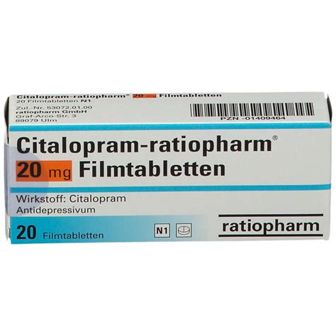 Citalopram Ratiopharm® 20 Mg 20 St Mit Dem E Rezept Kaufen Shop Apotheke