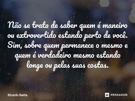 ⁠não Se Trata De Saber Quem é Ricardo Baeta Pensador