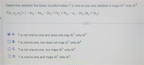 Solved Determine Whether The Linear Transformation T Is Chegg