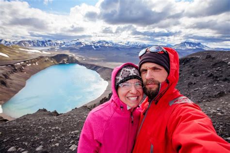 Highland Iceland Blue Volcano Lake Stock Photo - Image of background ...