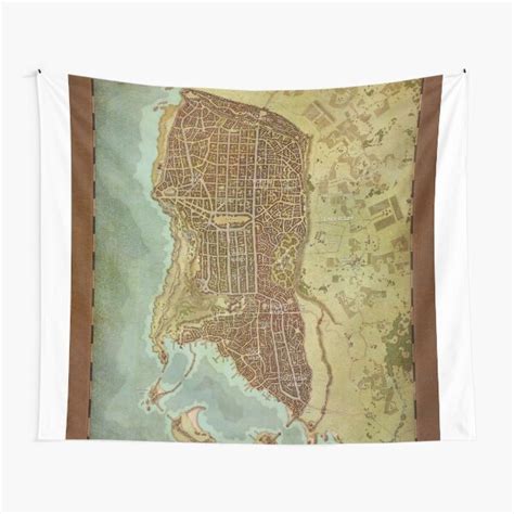 Waterdeep City Map Tapestry Designed & Sold By AhmeMamdouh