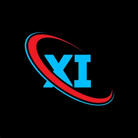 xi logo xi design blue  red xi letter xi letter logo design