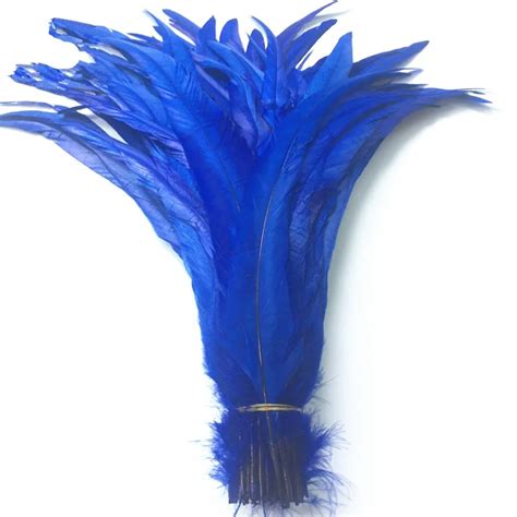 Plumas De Cola De Gallo Azul Real Para Manualidades Plumas De Fais N