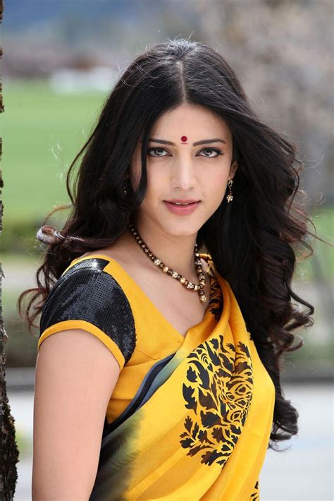 Shruti Hassan In Yellow Saree Beautiful Bollywood Actress Most