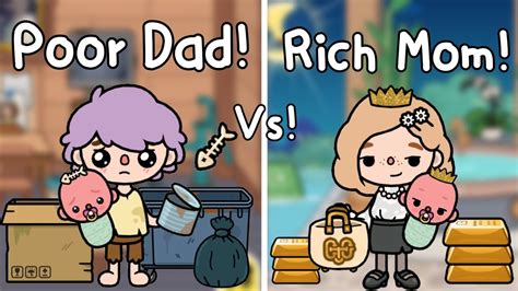 Rich Mom Vs Poor Dad🍼🤑💸toca Life World 🌎 แม่รวย Vs พ่อจน💗 Toca Boca