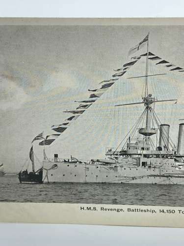 WW1 HMS Revenge Royal Sovereign Class Postcard