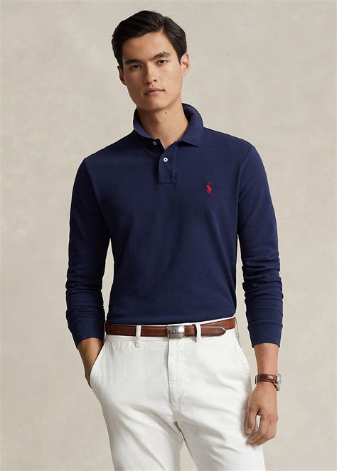 Custom Slim Fit Mesh Polo Shirt For Men Ralph Lauren® Be