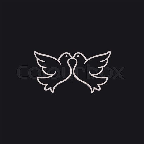 Wedding Doves Vector Sketch Icon Stock Vector Colourbox