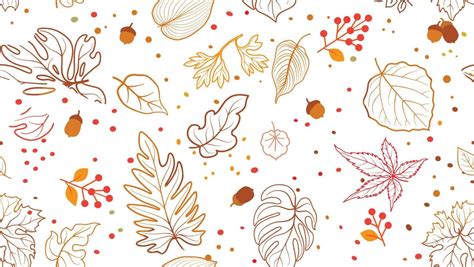 Autumn leaves seamless pattern. Season floral horizontal wallpaper ...
