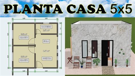 Planta Casa 5x5 2 Quartos 25m² YouTube