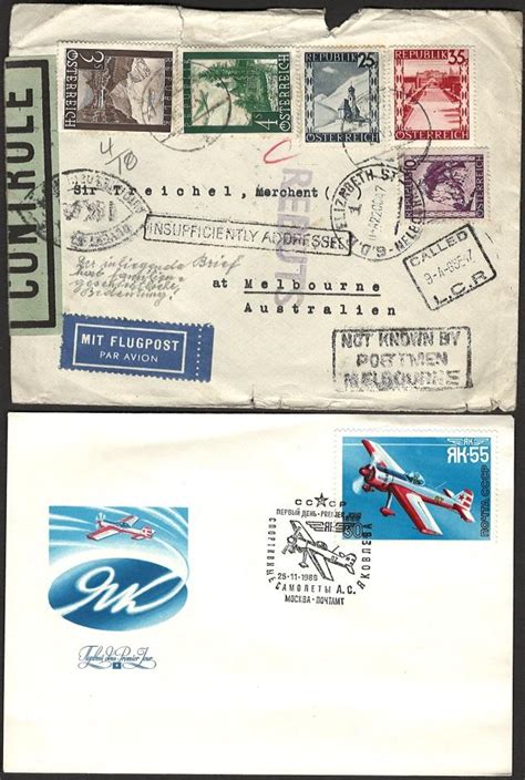 Poststück Partie Flugpostbelege Europa Briefmarken und