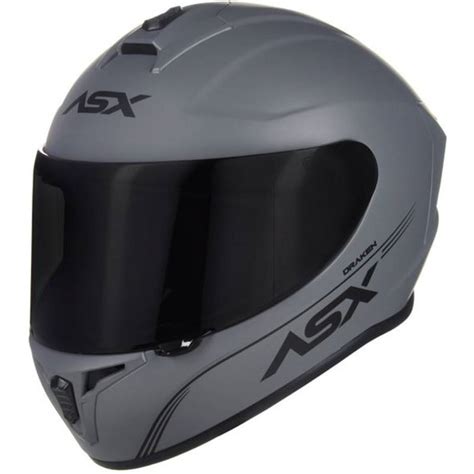 Capacete ASX Draken Solid Cinza Fosco Grid Motors