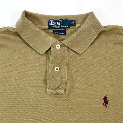 Polo Ralph Lauren Mens Large Tan Short Sleeve Depop