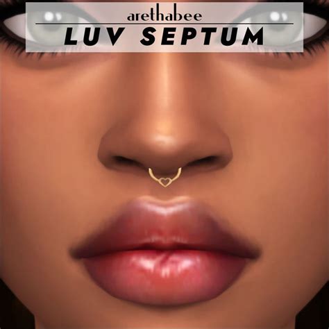 Luv Septum By Arethabee In 2024 Sims 4 Sims Nose Piercing