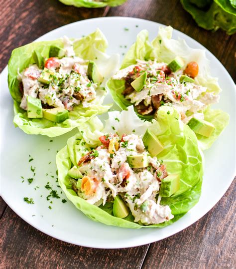 Avocado Ranch Chicken Salad Lettuce Cups