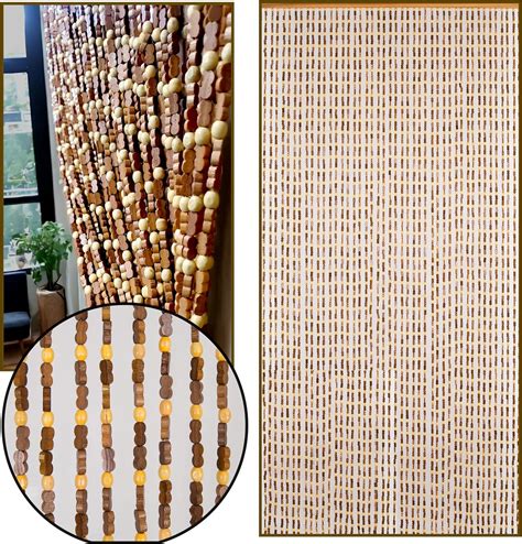 Amazon BeadedString Natural Wood And Bamboo Beaded Curtain 45